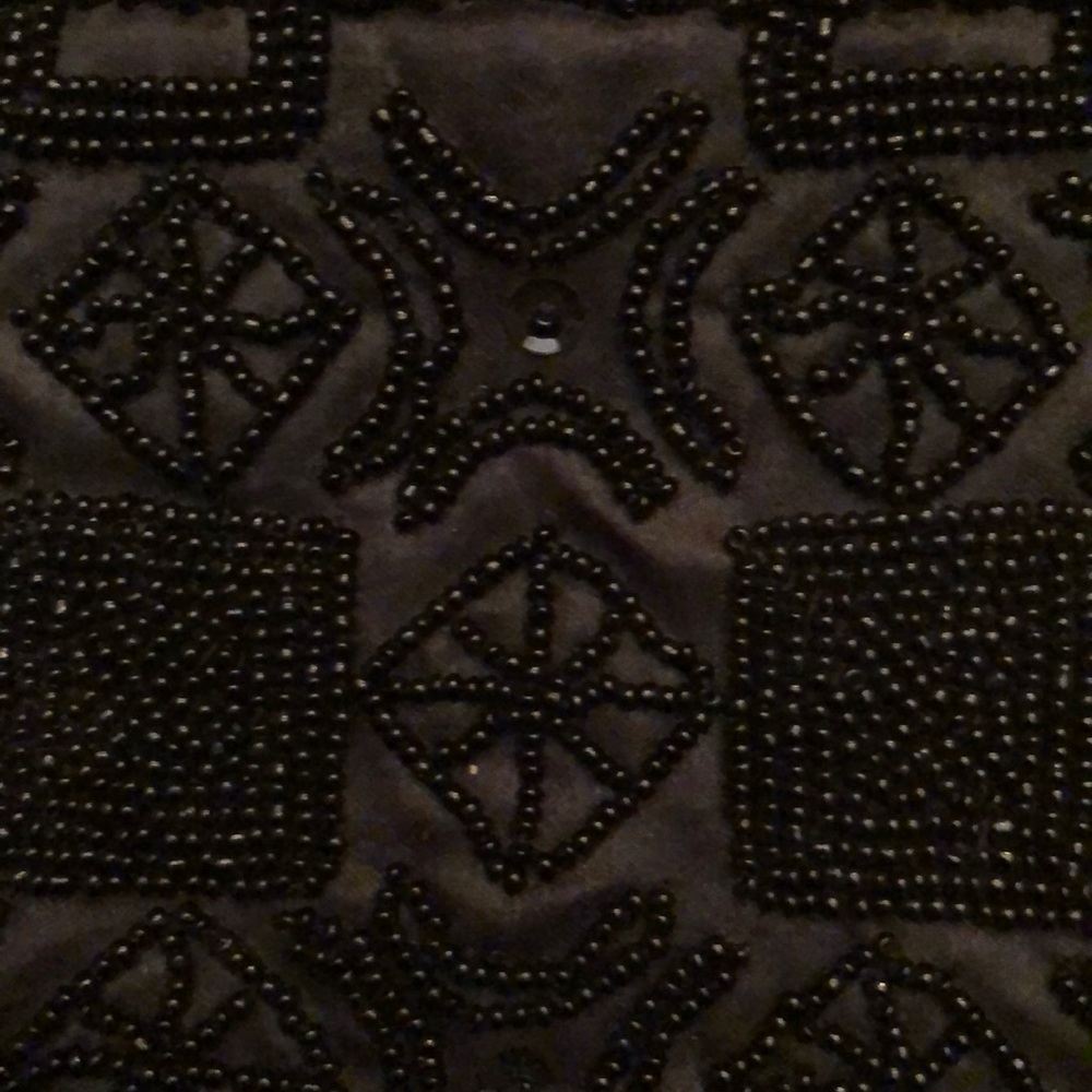 COPY - Satin Black Beaded evening bag - Picture 4 of 6